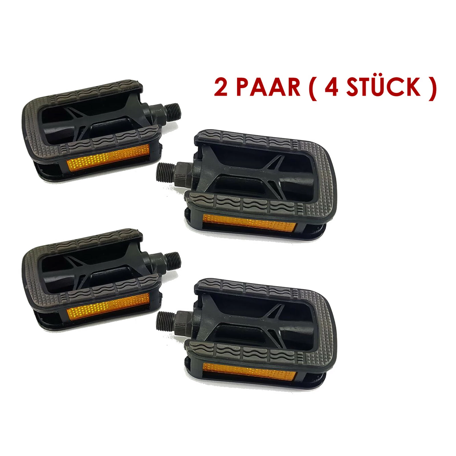 Büchel 2 Paar City Fahrrad Pedalen BÜCHEL Anti Rutsch Pedale Mit Reflektoren Schwarz NEU 3 Büchel 2 Paar City Fahrrad Pedalen BÜCHEL Anti Rutsch Pedale Mit Reflektoren Schwarz NEU