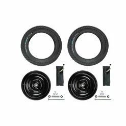 Nicht Angegeben 2 Stück 12 1/2 Zoll Felgen Laufrad Scheibenrad Set Schwalbe Reifen 50-203 AV Seifenkiste Schwarz