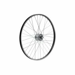 26 Zoll Vorderrad Fahrrad Alu Felge Mit SHIMANO Nabendynamo Silber V Brake Felgenbremse