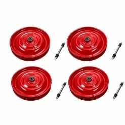Nicht Angegeben 4 Stück Scheibenrad Anhänger Handwagen Laufrad Rad Felge 12 1/2 Zoll Rot Klaufix DDR