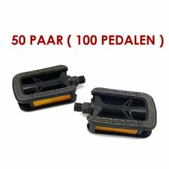 Büchel 50 Paar Posten Fahrrad City Pedalen BÜCHEL Anti Rutsch Pedale Mit Reflekoren Schwarz NEU