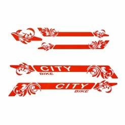 Aufkleber Dekor Satz City Bike Rot Fahrrad Rahmen Sticker Set