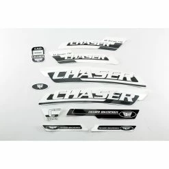 Fahrrad DEKOR Satz Aufkleber Rahmen Frame Decal Sticker Chaser 10tlg Schwarz Grau