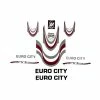 Nicht Angegeben Fahrrad DEKOR Satz Aufkleber Rahmen Frame Decal Sticker EURO CITY Rot Weiß Grau