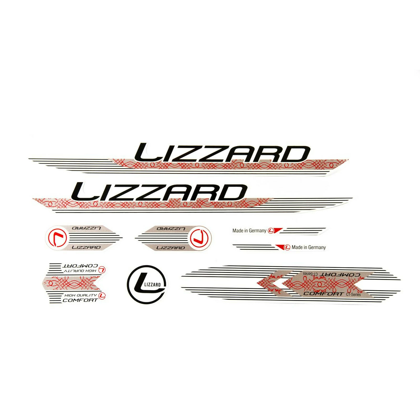 Nicht Angegeben Fahrrad DEKOR Satz Aufkleber Rahmen Frame Decal Sticker LIZZARD Weiß Schwarz Rot 3 Nicht Angegeben Fahrrad DEKOR Satz Aufkleber Rahmen Frame Decal Sticker LIZZARD Weiß Schwarz Rot