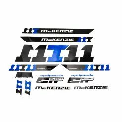Fahrrad DEKOR Satz Aufkleber Rahmen Frame Decal Sticker MC KENZIE Label Blau