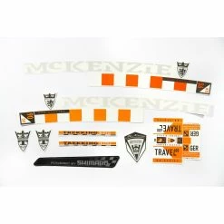Nicht Angegeben Fahrrad DEKOR Satz Aufkleber Rahmen Frame Decal Sticker MC KENZIE Orange Weiß