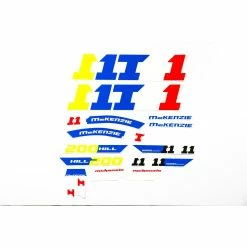 Nicht Angegeben Fahrrad DEKOR Satz Aufkleber Rahmen Frame Decal Sticker MCKENZIE Blau Rot Gelb