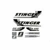 Nicht Angegeben Fahrrad DEKOR Satz Aufkleber Rahmen Frame Decal Sticker STINGER Schwarz Silber