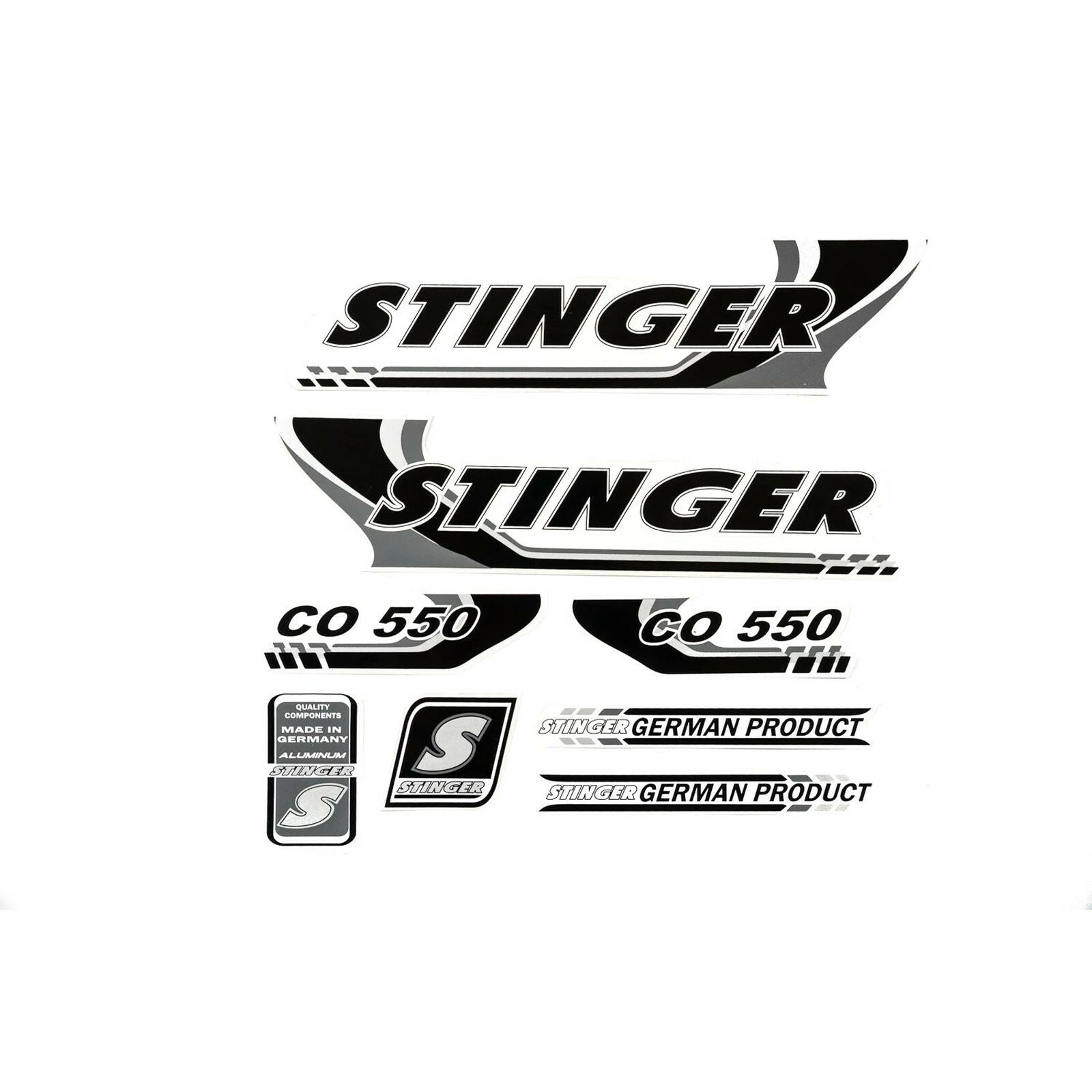 Nicht Angegeben Fahrrad DEKOR Satz Aufkleber Rahmen Frame Decal Sticker STINGER Schwarz Silber 3 Nicht Angegeben Fahrrad DEKOR Satz Aufkleber Rahmen Frame Decal Sticker STINGER Schwarz Silber