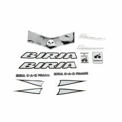 Nicht Angegeben Fahrrad DEKOR Satz BIRIA MX100 Frame Rahmen Decal Sticker Schwarz/Silber 13-Teilig