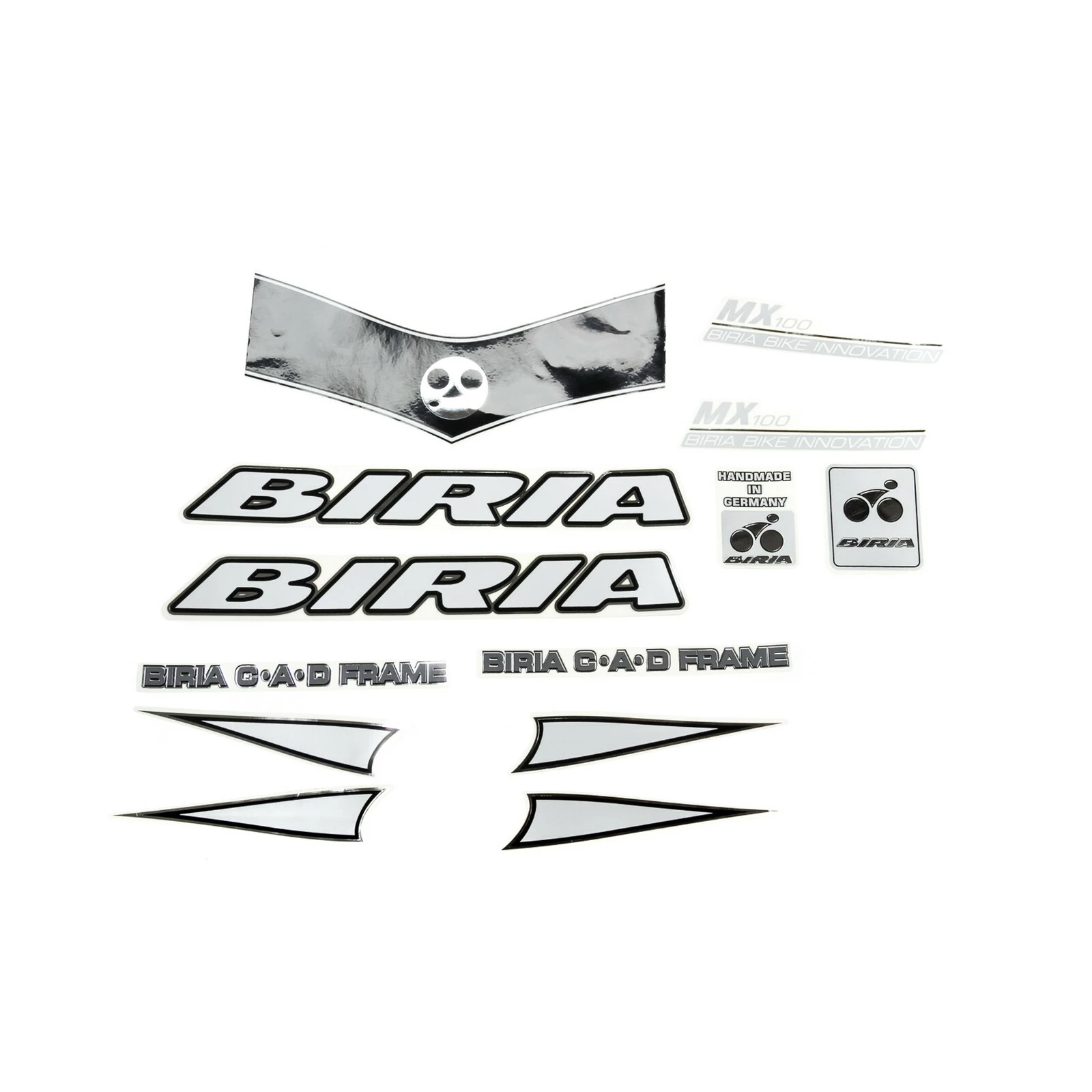 Nicht Angegeben Fahrrad DEKOR Satz BIRIA MX100 Frame Rahmen Decal Sticker Schwarz/Silber 13-Teilig 3 Nicht Angegeben Fahrrad DEKOR Satz BIRIA MX100 Frame Rahmen Decal Sticker Schwarz/Silber 13-Teilig