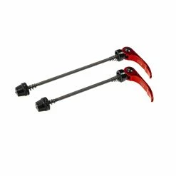 Baradine Fahrrad Schnellspanner Set MTB Trekking Laufrad VR M5x115 HR M5x151 Rot