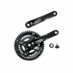 SHIMANO Tourney Fahrrad Kurbel Garnitur FC-TY501-2 Vierkant 46-30 Schwarz