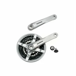 SHIMANO Tourney Fahrrad Kurbel Garnitur FC-TY501 Vierkant 42-34-24 Silber